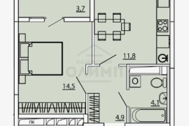 1 комн. кв. 35,3 м², 3/9 эт.