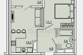 	1 комн. кв. 35,25 м², 7/9 эт