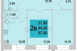 2-комн.кв., 64,2 м²